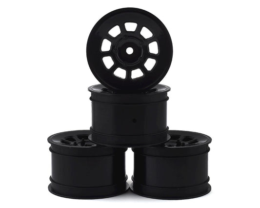 JConcepts 3398B 9 Shot 2.2 Dirt Oval Rear Wheels (Black) (4) (B6.1/XB2/RB7/YZ2) w/12mm Hex