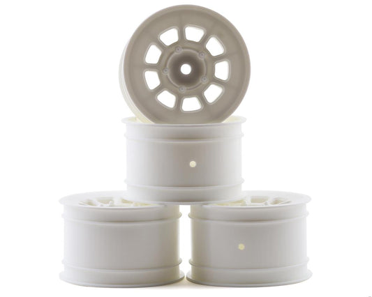 JConcepts 3398W 9 Shot 2.2 Dirt Oval Rear Wheels (White) (4) (B6.1/XB2/RB7/YZ2) w/12mm Hex