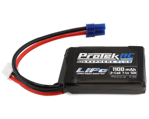 ProTek RC PTK-5141-22 2S 50C 1100mAh Losi Mini T/B & JRX2 LiPo Battery w/EC2 Connector