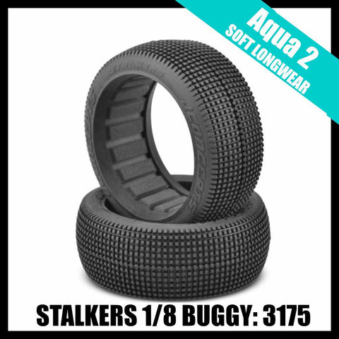 Jconcepts 3175-03 Stalkers 1/8th Buggy Tire (2) - Aqua 2 A2 (Soft Longwear)