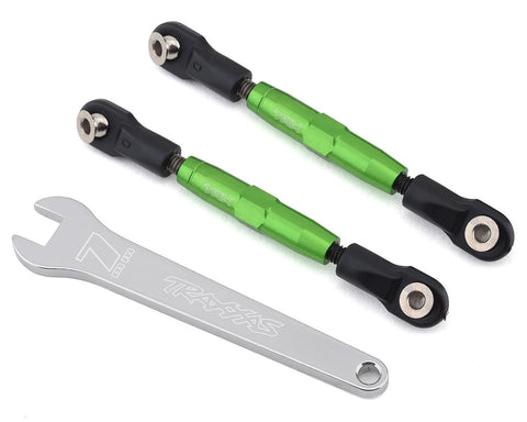 Traxxas 3644G Camber links, rear (TUBES green-anodized, 7075-T6 aluminum, stronger than titanium) (73mm) (2)/ rod ends (4)/ aluminum wrench (1) 0.142