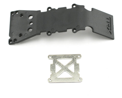 Traxxas 4937 Skidplate, front plastic (black)/ stainless steel plate 0.11