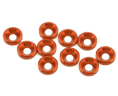 1UP Racing 80359 3mm Countersunk Washers (Orange) (10)