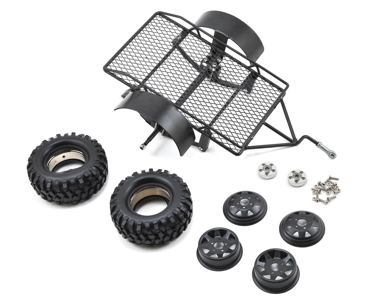 Yeah Racing YA-0405 1/10 Scale Aluminum Leaf Spring Hitch Mount Crawler Trailer